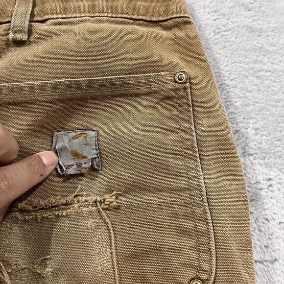 Carhartt B01 BRN Pants 37x30* Double Knee Carpenter Thrashed Distressed VTG USA - Picture 13 of 16
